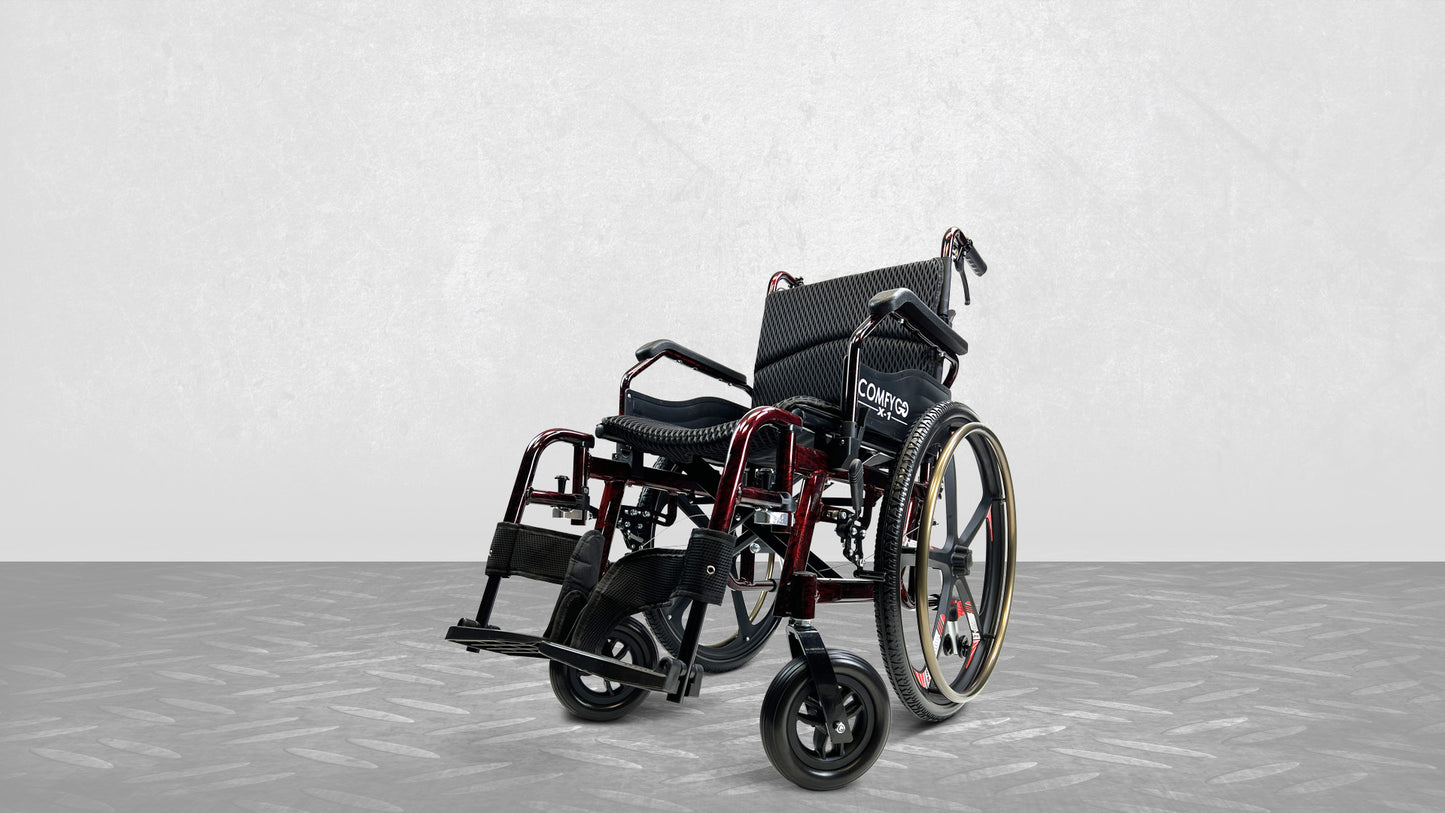 X-1 ComfyGO Leichter Manueller Rollstuhl Mit Schnell Abnehmbaren Rädern
